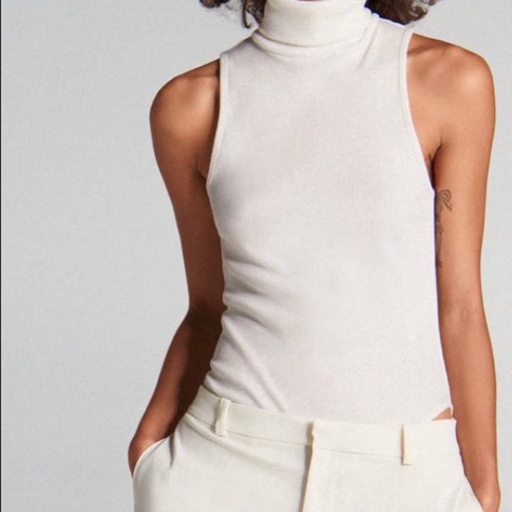 Zara turtleneck ribbed bodysuit